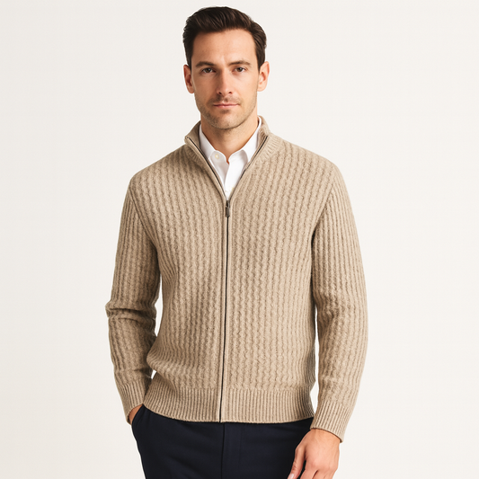Men’s Knitted Zip-Up Vest – Classic Elegance