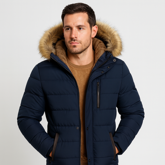 Men's Winter Jacket with Removable Hood – Outdoor Style and Thermal Protection