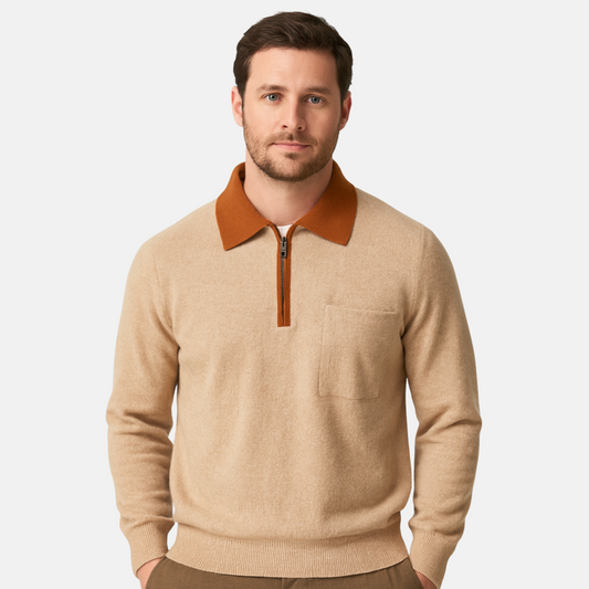 Elegant Zip Sweater for Men - Subtle Modernity and Timeless Refinement