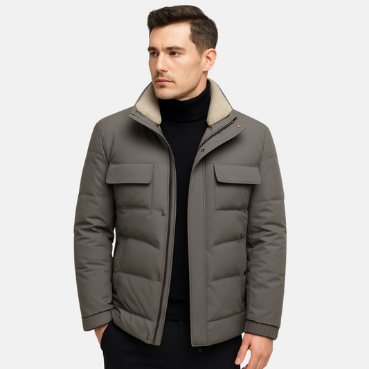 Men's Down Jacket - Maximum Warmth and Timeless Elegance